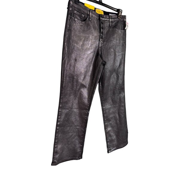 Circus NY High Rise Slim Straight Size 30 Shimmer Stretch Black Silver NWT Sam E - Picture 11 of 11